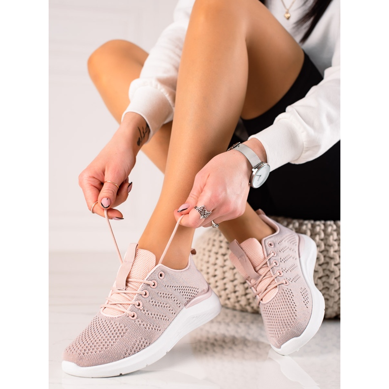 TRENDI Világos rózsaszín cipő 1