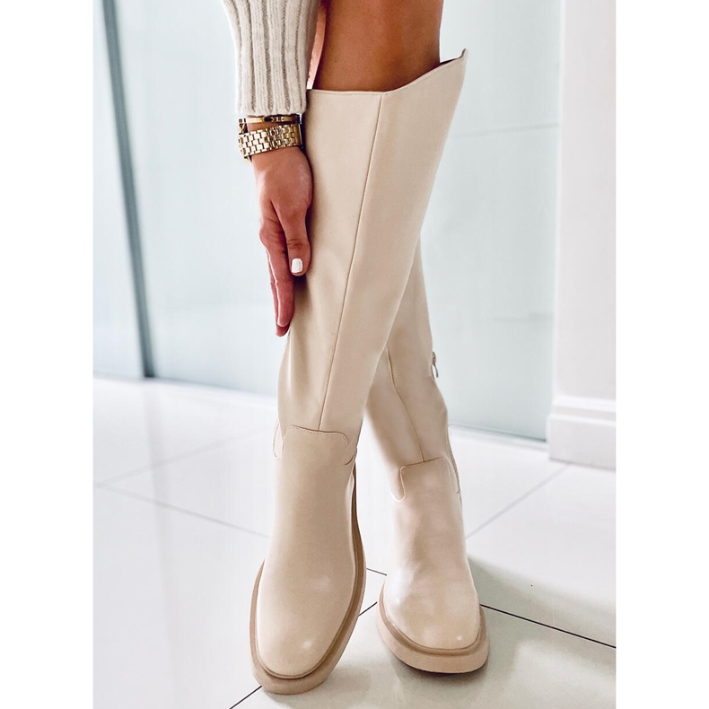 PA1 Adams Beige klasszikus női csizma bézs 2