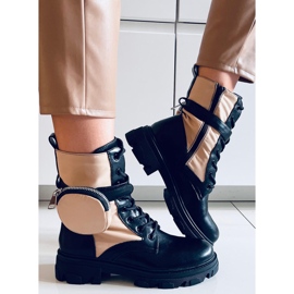 Fűzős csizma Victor Beige bézs 2