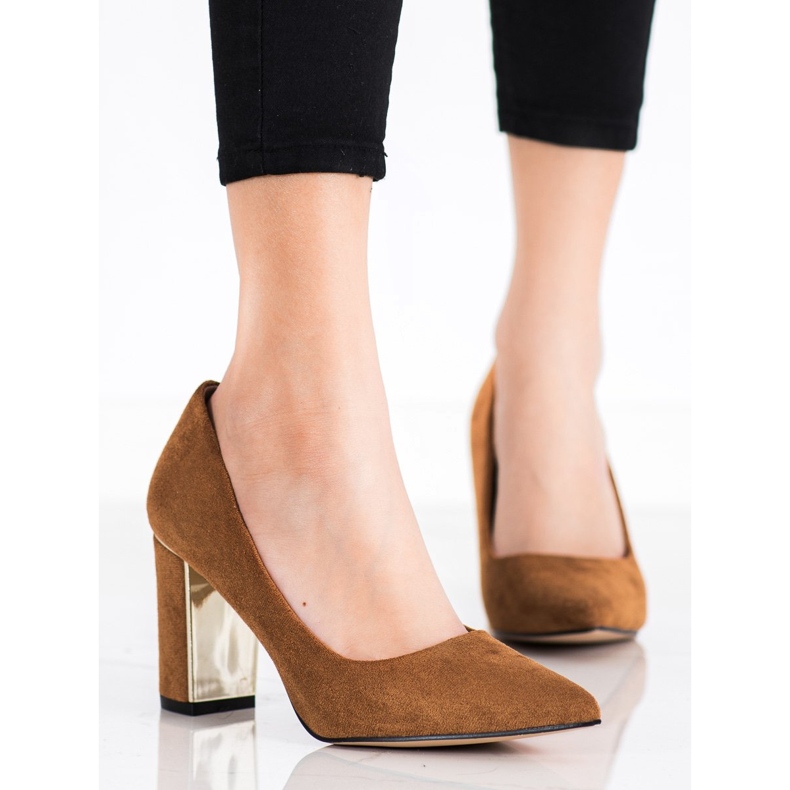 Goodin Stílusos szivattyú magas sarkú cipőben barna 1