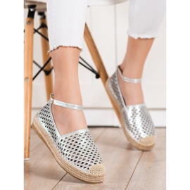 Gogo Áttört espadrillák csattal ezüst 2