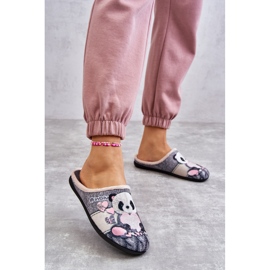 BEFADO S.A. Papucs Befado Panda szívvel 155D209 szürke 2