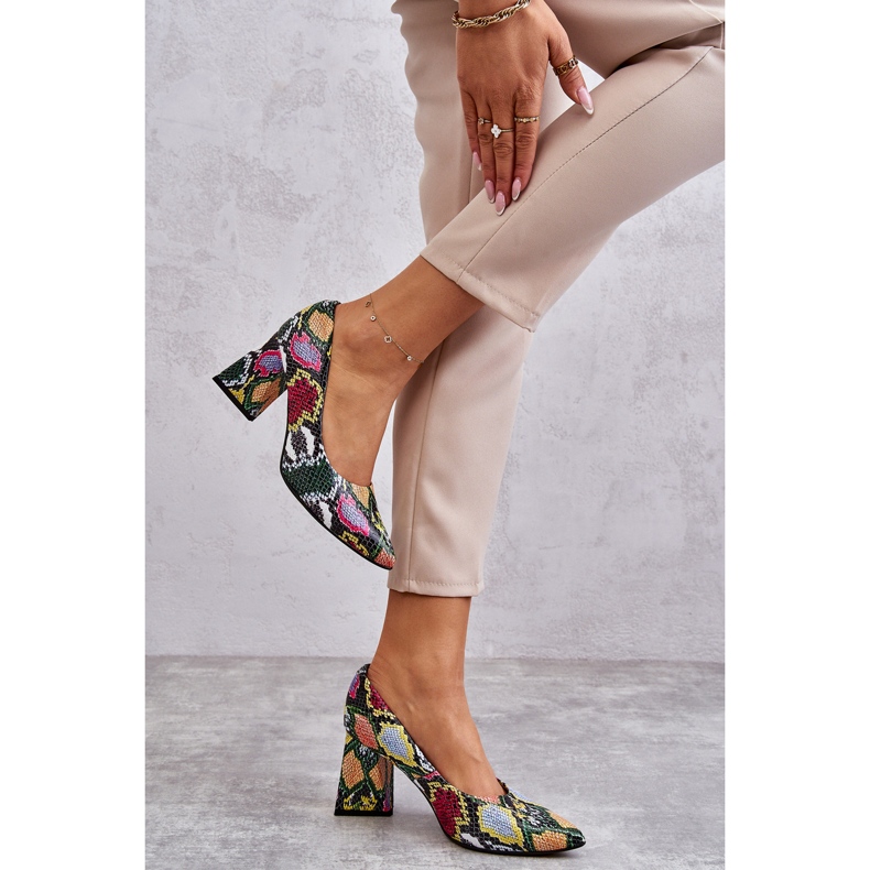 Lewski Shoes Bőr szivattyúk kígyómintás bal cipőben 3277 tarka sokszínű 1