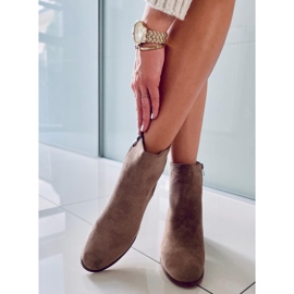 Klasszikus velúr csizma Natina Khaki bézs 2