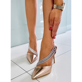 Lucille Champagne aszimmetrikus sarkú cipő rózsaszín 1