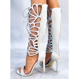 BM Miranda Grey tűsarkú gladiátor szandál szürke 1