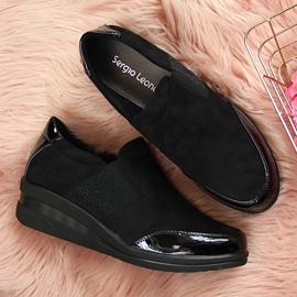 Női fekete ékes cipő Sergio Leone 6