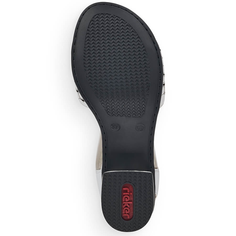 Bőr női szandál gumival, fehér Rieker 64677 1