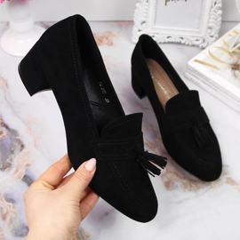 Női brogues fekete velúrból a Sergio Leone-tól 1