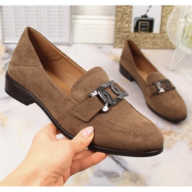 Női velúr lapos cipő barna Vinceza 10828 1