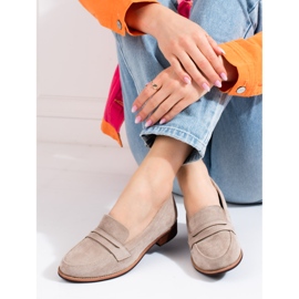 BM Női mokaszinok Shelovet elegáns bézs 2