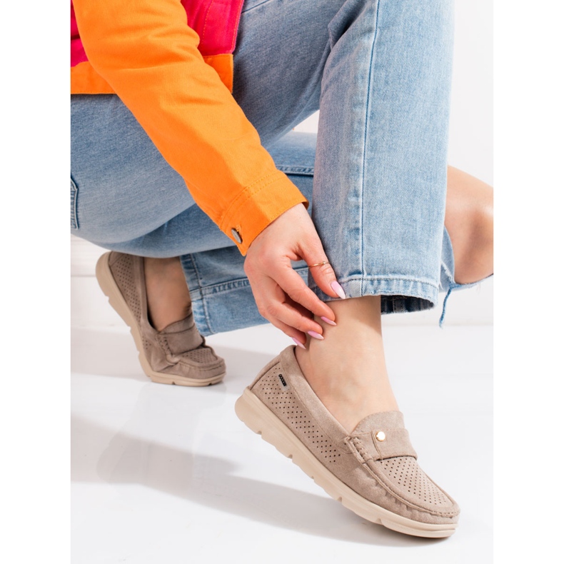 Goodin Női mokaszinok Shelovet világos bézs 2