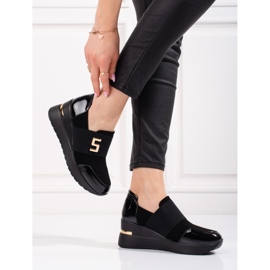 Női Shelovet fekete ékszeres tornacipő 2