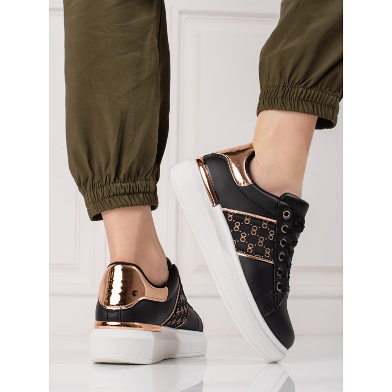 Shelovet fekete platformos sportcipő 2