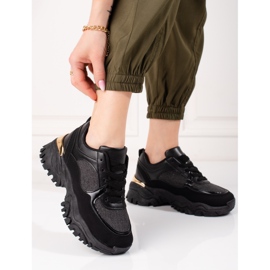 Fekete női tornacipők a Shelovet platformon 1