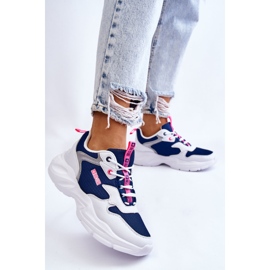 Női könnyű sportcipő Big Star LL274376 fehér és sötétkék 2
