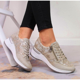 Rieker N4327-80 bézs színű női ékcipő 2