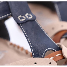 Kényelmes női lapos szandál tépőzáras Rieker M1655-14 bézs 1