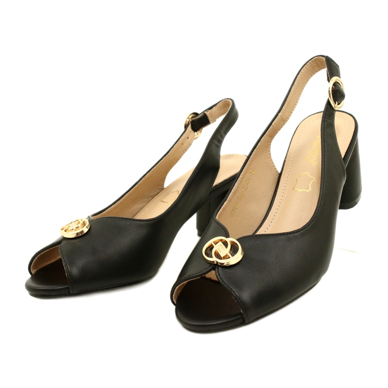 Evento Női szandál a poszton, dekorációval 23SD35-5480 fekete 5