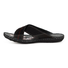 Kampol Férfi bőr papucs 200/3 fekete nubuk 4 Kampol Férfi bőr papucs 200/3 fekete nubuk 4