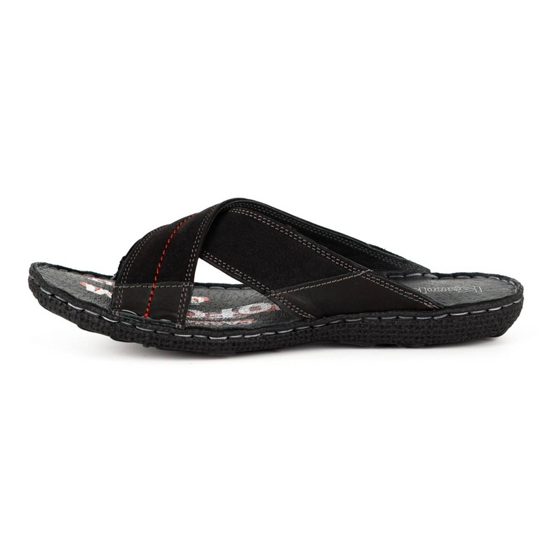 Kampol Férfi bőr papucs 200/3 fekete nubuk 4