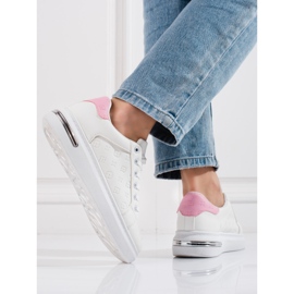Shelovet női fehér mintás sportcipő 2