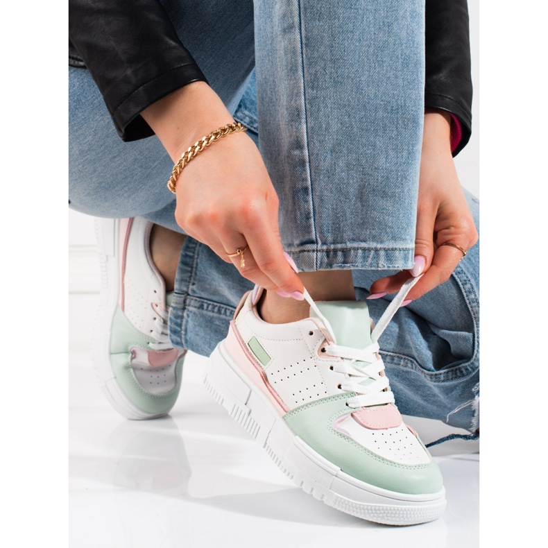 Shelovet női pasztell tornacipő fehér sokszínű 1