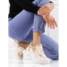 Női bézs Shelovet platform tornacipő narancs 1