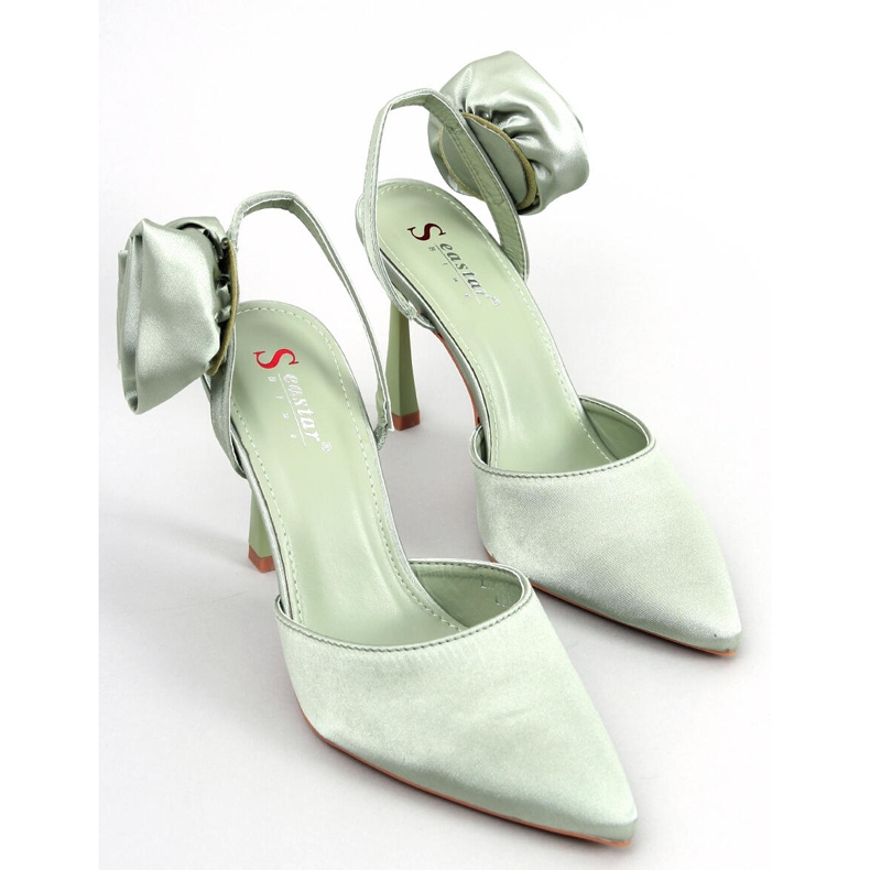 Seastar Szatén tűk Flores Green virággal zöld 1