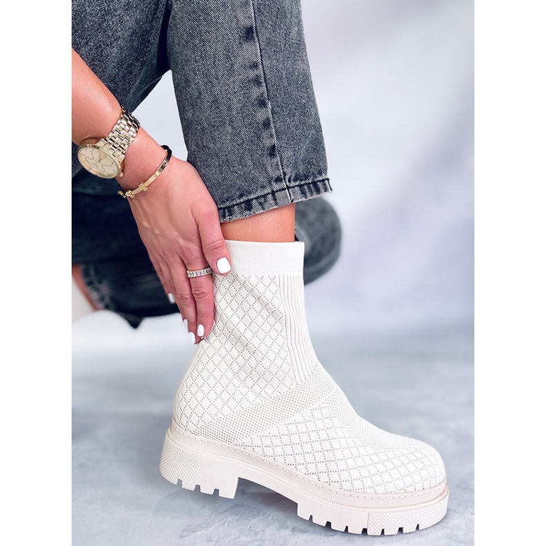 BM Zoknis csizma Rueda Beige mintával bézs 1