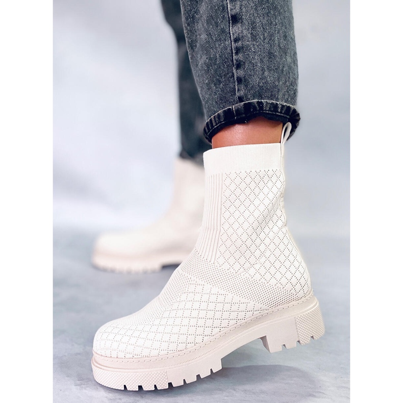 BM Zoknis csizma Rueda Beige mintával bézs 2