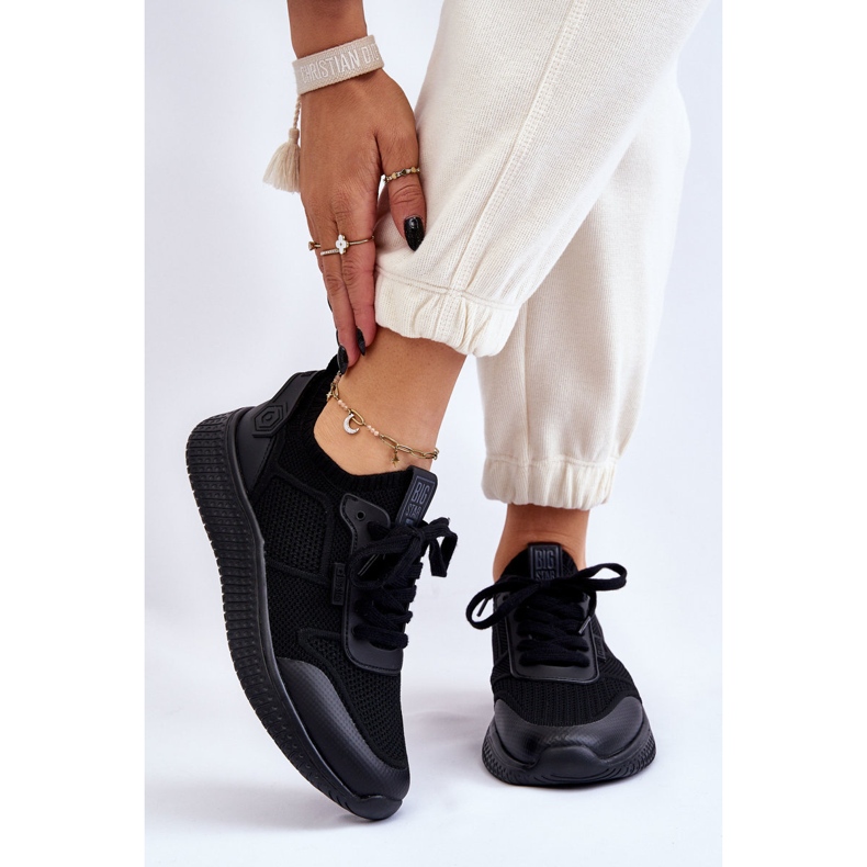 Kényelmes női tornacipő Memory Foam System Big Star LL274414 fekete 1