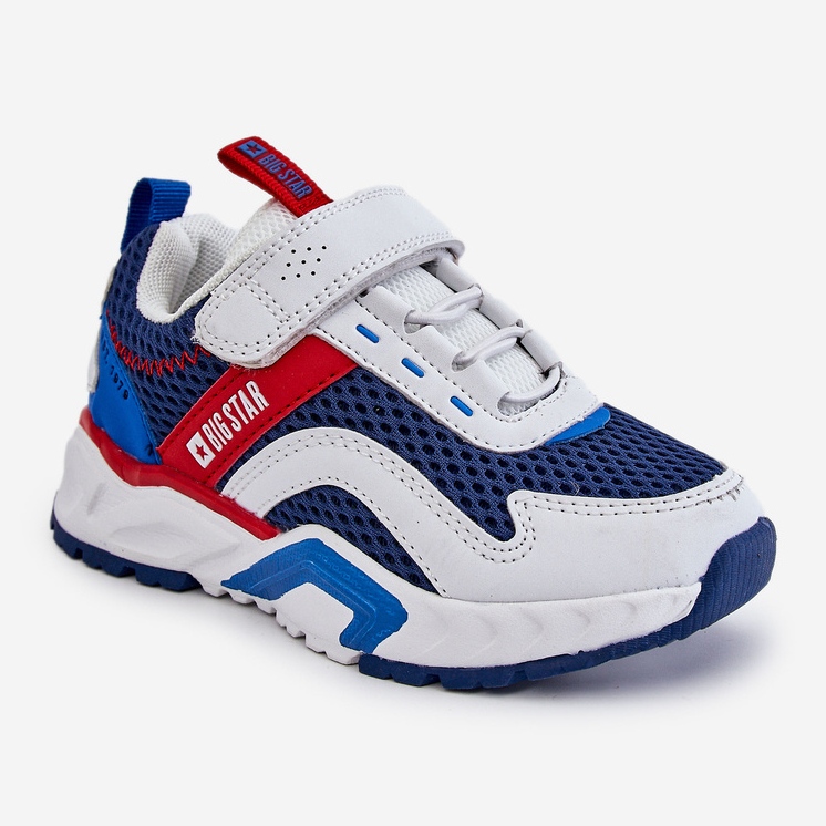 Gyermek sportcipő tépőzárral Big Star JJ374259 fehér és sötétkék színben sokszínű 2