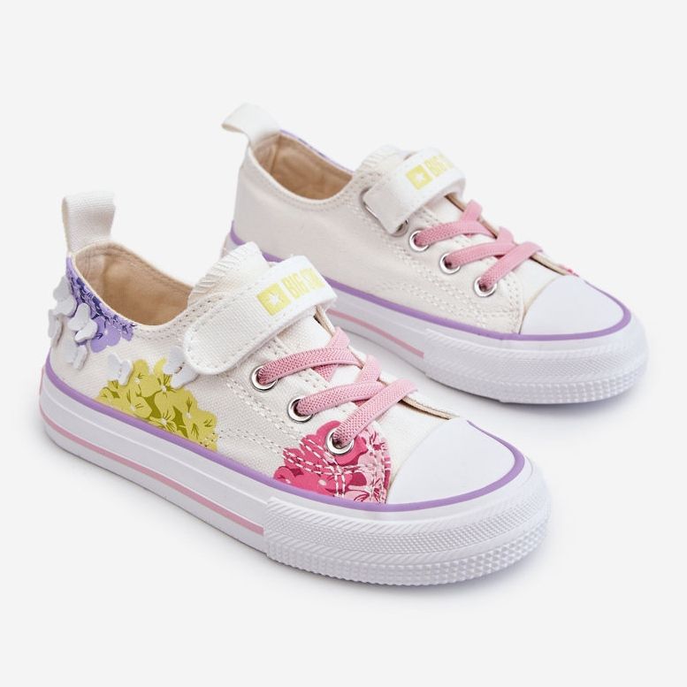 Gyermek alacsony tépőzáras tornacipő Big Star LL374061 fehér sokszínű 1