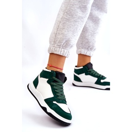 High Női sportcipők, tornacipők, fehér és zöld 2