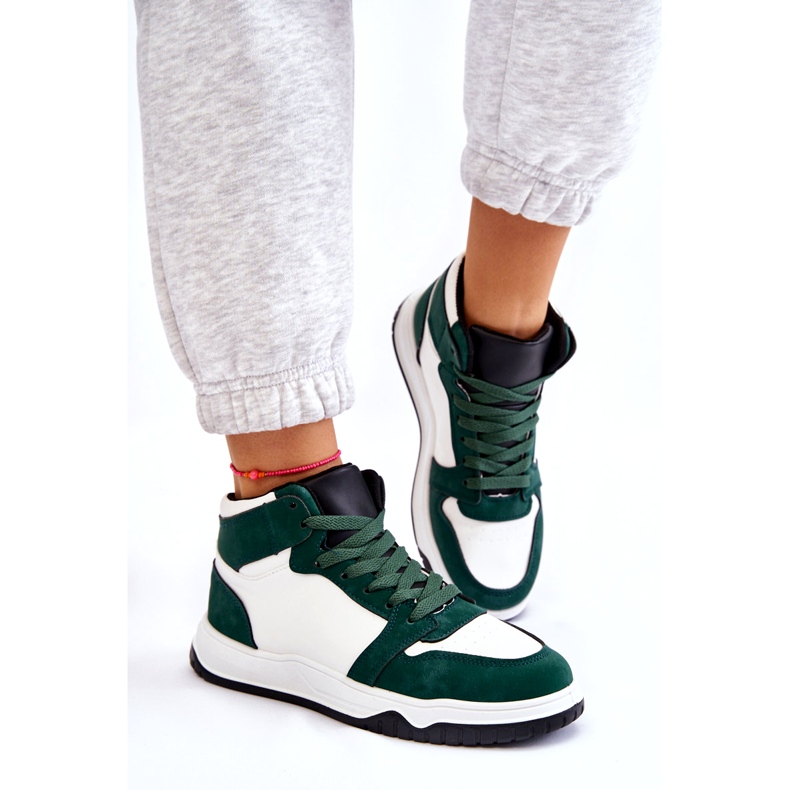 High Női sportcipők, tornacipők, fehér és zöld 5