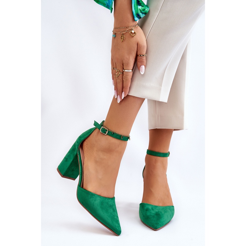 PS1 Suede Heel Pumps Green Lexie zöld 1