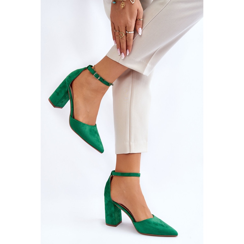PS1 Suede Heel Pumps Green Lexie zöld 2