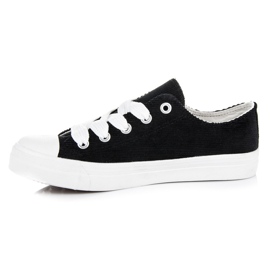 Ideal Shoes Corduroy Sneakers fekete 1