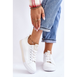 Klasszikus női tornacipő fehér és bézs színű 2 Klasszikus női tornacipő fehér és bézs színű 2