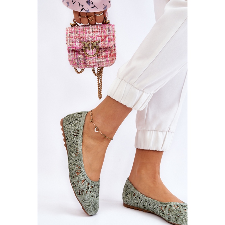 PS1 Áttört divatos balerinák Green Thiago zöld 2