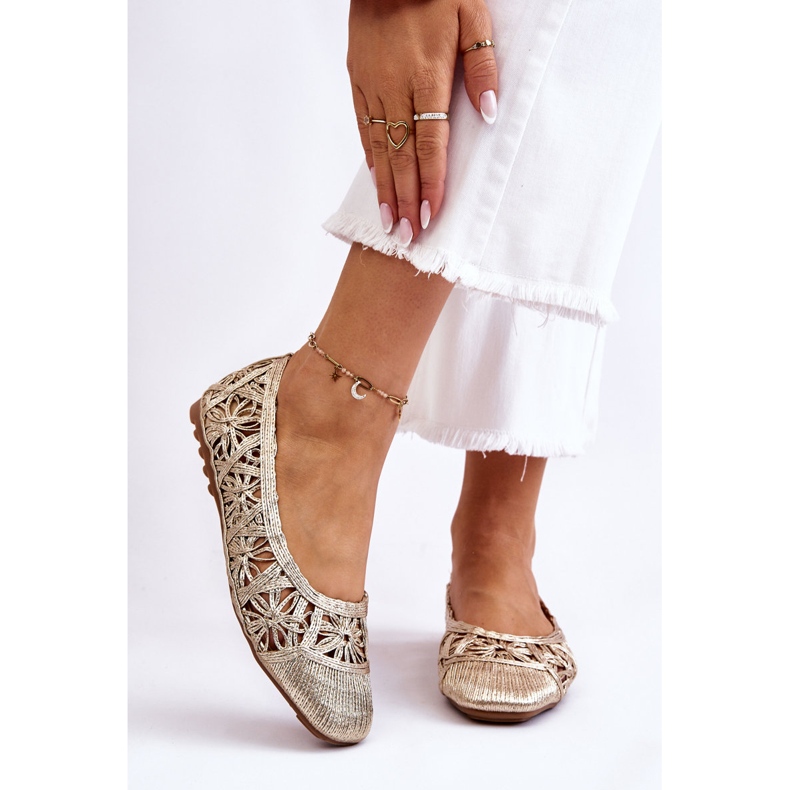 PS1 Áttört, divatos arany Thiago balerinák aranysárga 1 PS1 Áttört, divatos arany Thiago balerinák aranysárga 1