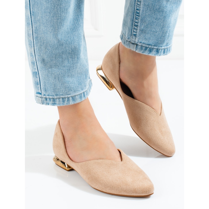 W. Potocki Női velúr balerina Potocki bézs 1