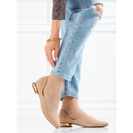 W. Potocki Női velúr balerina Potocki bézs 2