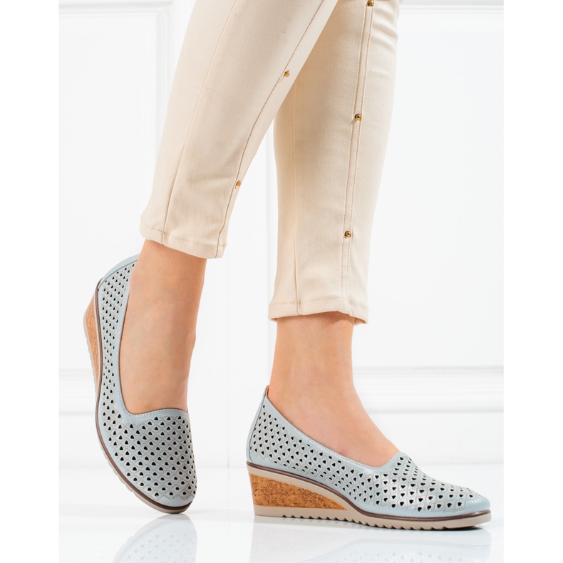 W. Potocki Női áttört pumpák Potocki szürke 1