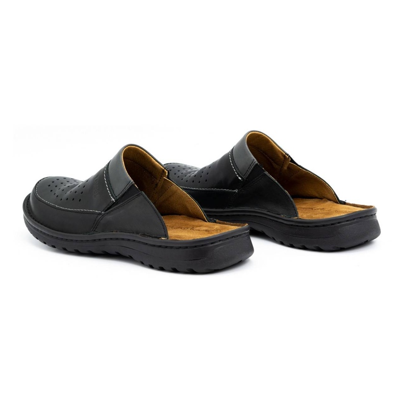 Férfi bőrpapucs 219 Kampol fekete 4