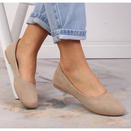 Női bézs velúr balerinák eVento 9BL02-1031 2