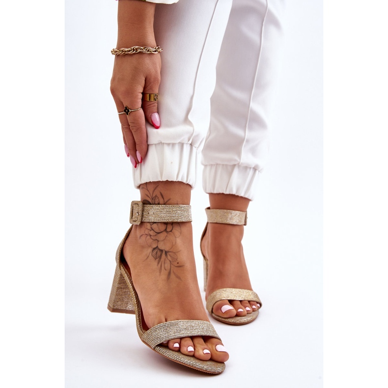 PS1 Fényes arany Maxim Heels szandál aranysárga 1