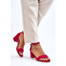 PS1 Fukszia Quincy Suede alacsony sarkú szandál rózsaszín 2