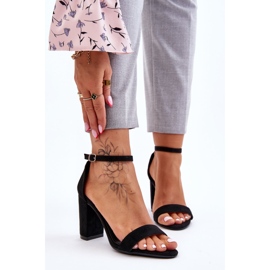 PS1 Klasszikus fekete Amina velúr sarkú szandál 1